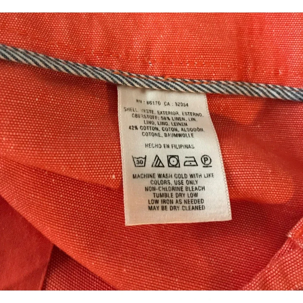Anthropologie Daughters of the Liberation Linen Shorts 8 Orange High Rise - Picture 11 of 11